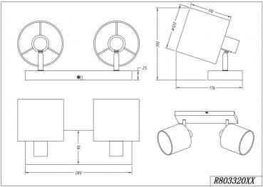 Reality Tommy Strahler, 2xE14, 28W, IP20, Nickel matt/weiß (R80332001)