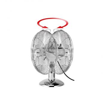 Unold 86830 Chrome Tischventilator, 35W, 3-stufiger Geschwindigkeitsregler, chrom