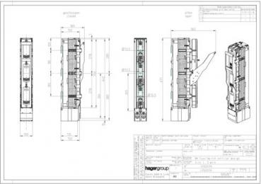 Hager LVSG1CPX Schaltleiste NH1/185mm mit Schraubanschluss M12, rostgeschützt