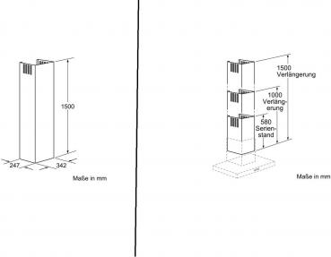 Neff Z5916N1 Kaminverlängerung, 1500 mm