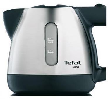 Tefal BI8125 Mini/Aprecia Wasserkocher, 2200 W, 0,8l, Anti-Kalk-Filter, edelstahl/schwarz