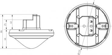 Theben theRonda S360-110 DALI UP WH Passiv-Infrarot-Präsenzmelder, 10 - 3000 lx, IP 54, weiß (2080580)