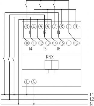 Theben BM 6 T KNX 6-fach Binäreingang FIX1, IP 20 (4940230)