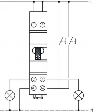 Theben OKTO S22-230 Stromstoßschalter elektromechanisch, 2 Kanäle/Schließer, allpolige Abschaltung, 200 W LED (3120122)