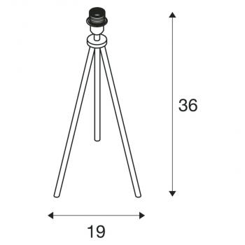 SLV FENDA, Tischleuchte, Leuchtenfuß, A60, ohne Schirm, max. 40W, inkl. Schalter im Netzkabel, schwarz (155540)