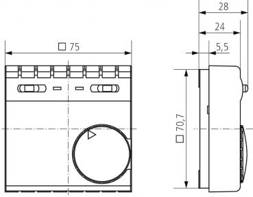 Theben RAMSES 708 Raumthermostat mit thermischer Rückführung, IP 30, weiß (7080001)