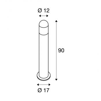 SLV C-POL, Outdoor Standleuchte, TC-(D,H,T,Q)SE, IP54, max. 24W, anthrazit (231475)