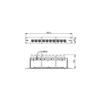 Telegärtner 19" Patch Panel 1HE MPP16-HS K Cat.6a, geschirmt, lichtgrau (100006996)