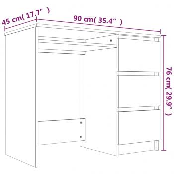 Schreibtisch Räuchereiche 90x45x76 cm Holzwerkstoff