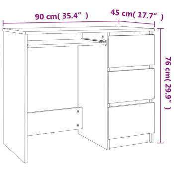 Schreibtisch Grau Sonoma 90x45x76 cm Holzwerkstoff