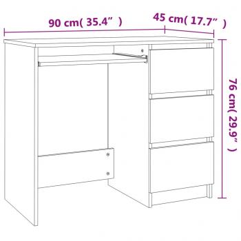 Schreibtisch Braun Eichen-Optik 90x45x76 cm Holzwerkstoff