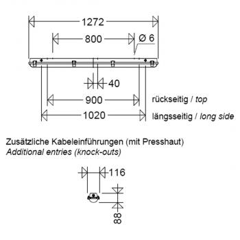 Schuch 163020018 LED-Feuchtraum-Wannenleuchte, 28W, 4160lm, 149lm/W, SKI, IP65, grau