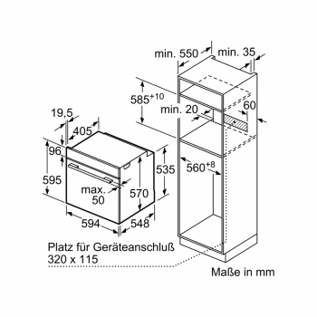 Bosch HRG5785S6 Serie 6 EEK: A Einbau-Backofen mit Dampfunterstützung, 71l, 59,4cm breit, 3D Heißluft, AutoPilot 30, Edelstahl