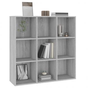 Bücherschrank Grau Sonoma-Eiche 98x29x97,5 cm