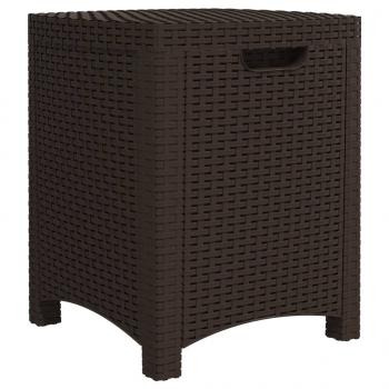 Garten-Aufbewahrungsbox 39x39x46 cm PP Rattan Braun