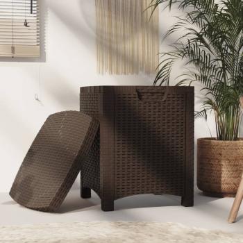 Garten-Aufbewahrungsbox 39x39x46 cm PP Rattan Braun