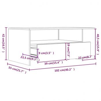 Couchtisch Weiß 102x55x42 cm Holzwerkstoff