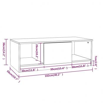 Couchtisch Hochglanz-Weiß 102x50x36 cm Holzwerkstoff