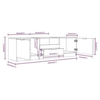 TV-Schrank Weiß 140x35x40 cm Holzwerkstoff