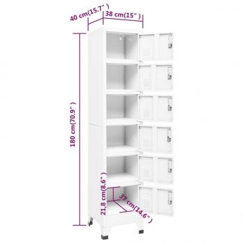 Schließfachschrank Weiß 38x40x180 cm Stahl