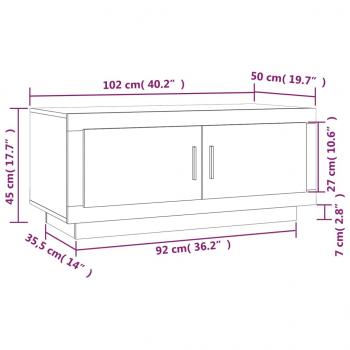 Couchtisch Weiß 102x50x45 cm Holzwerkstoff