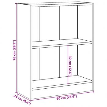 Bücherregal Braun Eichen-Optik 60x24x76 cm Holzwerkstoff