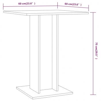 Bistrotisch Räuchereiche 60x60x75 cm Holzwerkstoff