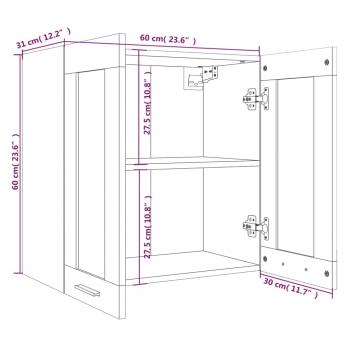 Hängeschrank Glas Grau Sonoma 60x31x60 cm Holzwerkstoff