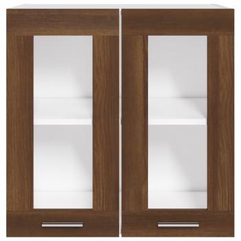 Hängeschrank Glas Braun Eiche-Optik 60x31x60 cm Holzwerkstoff