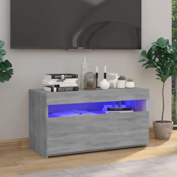 ARDEBO.de - TV-Schrank mit LED-Leuchten Grau Sonoma 75x35x40 cm