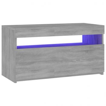 TV-Schrank mit LED-Leuchten Grau Sonoma 75x35x40 cm