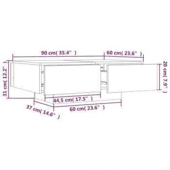 Couchtisch Räuchereiche 90x60x31 cm Holzwerkstoff