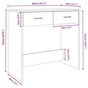 Schreibtisch Räuchereiche 80x40x75 cm Holzwerkstoff