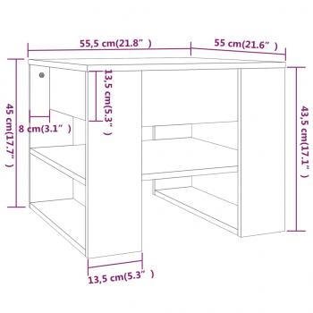 Couchtisch Grau Sonoma 55,5x55x45 cm Holzwerkstoff