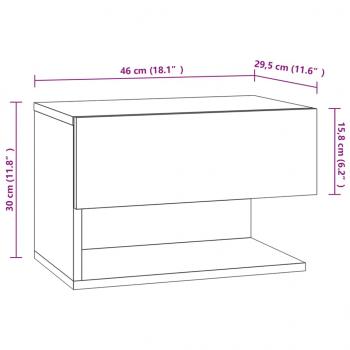 Wand-Nachttisch Braun Eichen-Optik