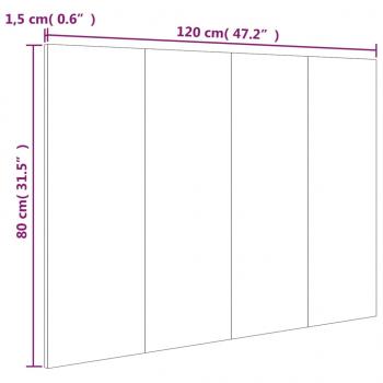 Kopfteil Braun Eichen-Optik 120x1,5x80 cm Holzwerkstoff