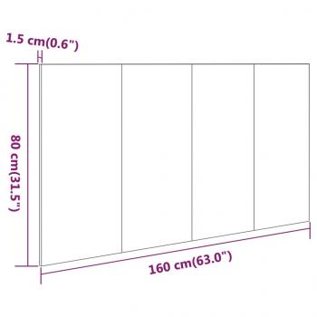 Kopfteil Grau Sonoma 160x1,5x80 cm Holzwerkstoff