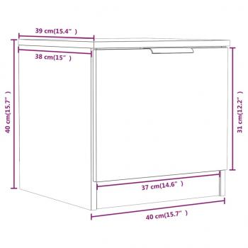 Nachttische 2 Stk. Grau Sonoma 40x39x40 cm