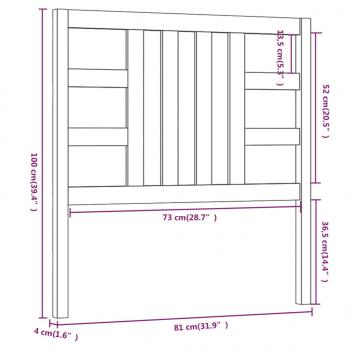 Kopfteil 81x4x100 cm Massivholz Kiefer