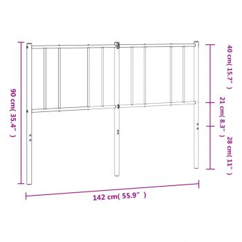 Kopfteil Metall Schwarz 135 cm