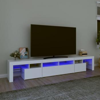 ARDEBO.de - TV-Schrank mit LED-Leuchten Weiß 230x36,5x40 cm