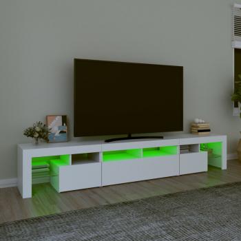 TV-Schrank mit LED-Leuchten Weiß 230x36,5x40 cm