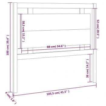 Kopfteil Grau 105,5x4x100 cm Massivholz Kiefer