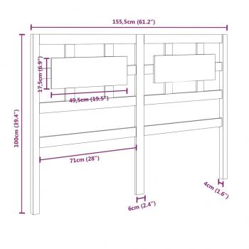 Bett-Kopfteil 155,5x4x100 cm Massivholz Kiefer