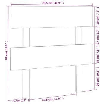 Kopfteil Schwarz 78,5x3x81 cm Massivholz Kiefer