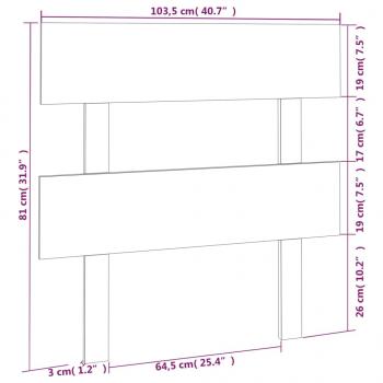 Kopfteil Grau 103,5x3x81 cm Massivholz Kiefer