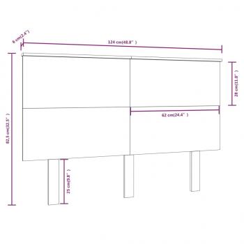 Kopfteil Weiß 124x6x82,5 cm Massivholz Kiefer