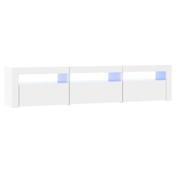 TV-Schrank mit LED-Leuchten Hochglanz-Weiß 180x35x40 cm