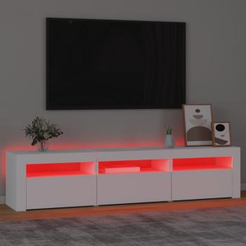 TV-Schrank mit LED-Leuchten Weiß 180x35x40 cm