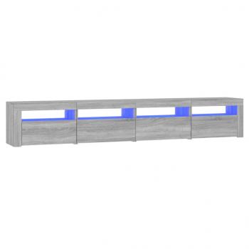 TV-Schrank mit LED-Leuchten Grau Sonoma 240x35x40 cm